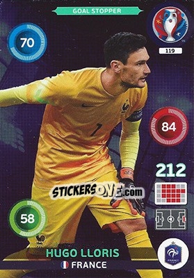 Sticker Hugo Lloris - UEFA Euro France 2016. Adrenalyn XL n. 119 - Panini