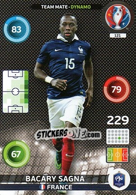 Sticker Bacary Sagna - UEFA Euro France 2016. Adrenalyn XL n. 121 - Panini