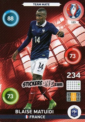 Sticker Blaise Matuidi - UEFA Euro France 2016. Adrenalyn XL n. 123 - Panini