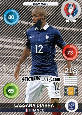 Sticker Lassana Diarra - UEFA Euro France 2016. Adrenalyn XL - Panini