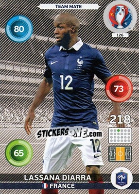 Sticker Lassana Diarra - UEFA Euro France 2016. Adrenalyn XL n. 126 - Panini