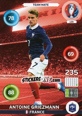 Sticker Antoine Griezmann - UEFA Euro France 2016. Adrenalyn XL n. 129 - Panini