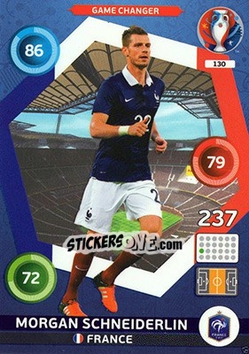 Sticker Morgan Schneiderlin - UEFA Euro France 2016. Adrenalyn XL n. 130 - Panini