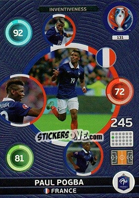 Sticker Paul Pogba - UEFA Euro France 2016. Adrenalyn XL n. 131 - Panini