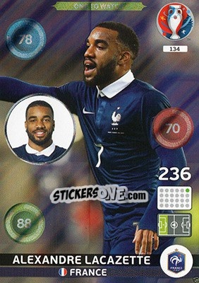 Sticker Alexandre Lacazette - UEFA Euro France 2016. Adrenalyn XL n. 134 - Panini