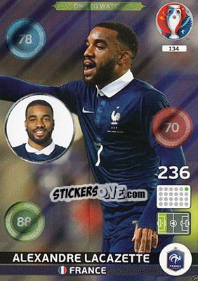 Figurina Alexandre Lacazette - UEFA Euro France 2016. Adrenalyn XL - Panini