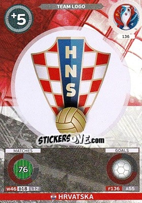 Sticker Team Logo - UEFA Euro France 2016. Adrenalyn XL n. 136 - Panini