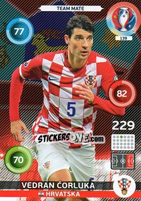 Sticker Vedran Corluka - UEFA Euro France 2016. Adrenalyn XL n. 139 - Panini