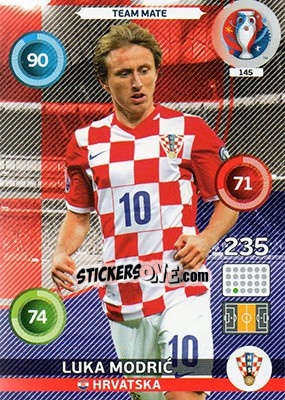 Sticker Luka Modric - UEFA Euro France 2016. Adrenalyn XL n. 145 - Panini
