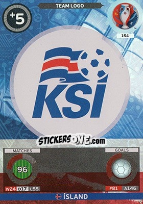Sticker Team Logo - UEFA Euro France 2016. Adrenalyn XL n. 154 - Panini