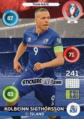 Sticker Kolbeinn Sigthórsson - UEFA Euro France 2016. Adrenalyn XL n. 164 - Panini