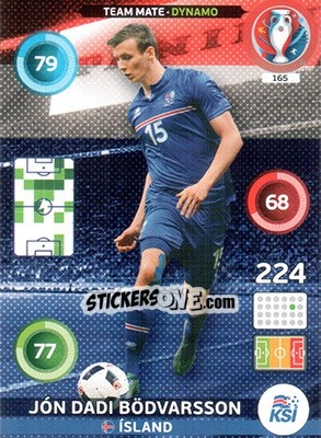 Sticker Jón Dadi Bödvarsson - UEFA Euro France 2016. Adrenalyn XL n. 165 - Panini