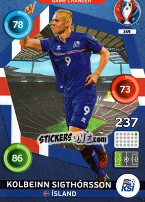 Sticker Kolbeinn Sigthórsson - UEFA Euro France 2016. Adrenalyn XL n. 169 - Panini