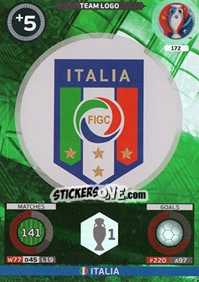Sticker Team Logo - UEFA Euro France 2016. Adrenalyn XL n. 172 - Panini