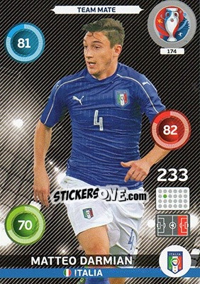Sticker Matteo Darmian - UEFA Euro France 2016. Adrenalyn XL n. 174 - Panini