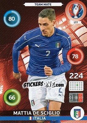 Sticker Mattia De Sciglio - UEFA Euro France 2016. Adrenalyn XL n. 177 - Panini