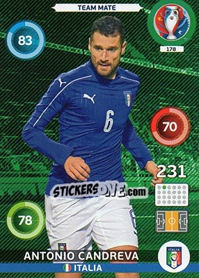 Sticker Antonio Candreva - UEFA Euro France 2016. Adrenalyn XL n. 178 - Panini