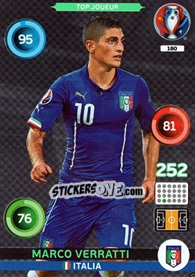 Figurina Marco Verratti - UEFA Euro France 2016. Adrenalyn XL - Panini