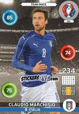 Sticker Claudio Marchisio - UEFA Euro France 2016. Adrenalyn XL n. 181 - Panini
