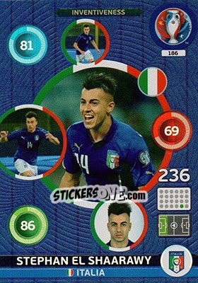 Sticker Stephan El Shaarawy - UEFA Euro France 2016. Adrenalyn XL - Panini