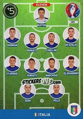 Sticker Eleven - UEFA Euro France 2016. Adrenalyn XL n. 189 - Panini