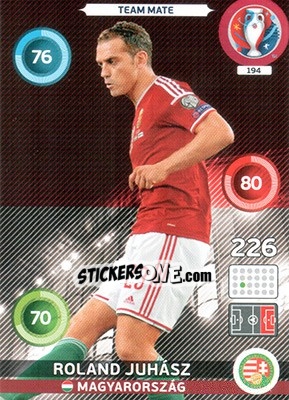 Sticker Roland Juhász - UEFA Euro France 2016. Adrenalyn XL n. 194 - Panini