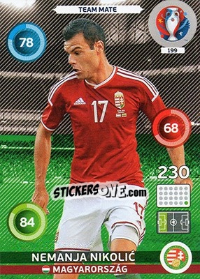 Sticker Nemanja Nikolic - UEFA Euro France 2016. Adrenalyn XL n. 199 - Panini