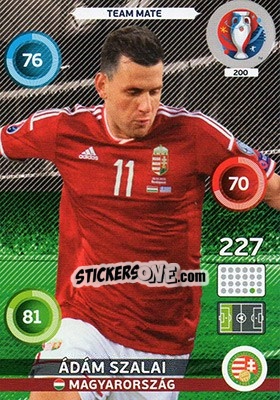 Sticker Ádám Szalai - UEFA Euro France 2016. Adrenalyn XL n. 200 - Panini