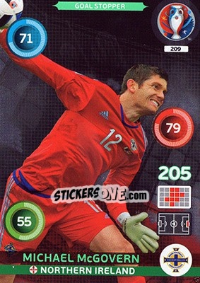 Sticker Michael McGovern - UEFA Euro France 2016. Adrenalyn XL n. 209 - Panini