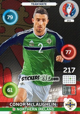 Sticker Conor McLaughlin - UEFA Euro France 2016. Adrenalyn XL n. 211 - Panini