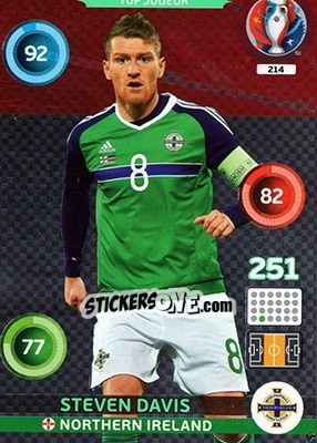 Sticker Steven Davis - UEFA Euro France 2016. Adrenalyn XL n. 214 - Panini