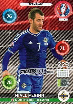 Sticker Niall McGinn - UEFA Euro France 2016. Adrenalyn XL n. 218 - Panini