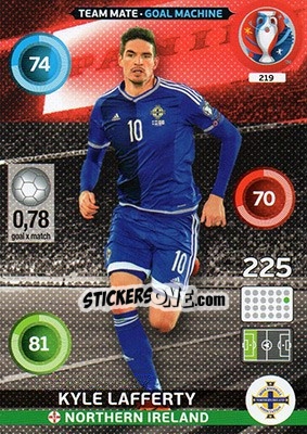 Sticker Kyle Lafferty - UEFA Euro France 2016. Adrenalyn XL n. 219 - Panini