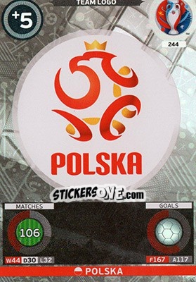 Sticker Team Logo - UEFA Euro France 2016. Adrenalyn XL n. 244 - Panini