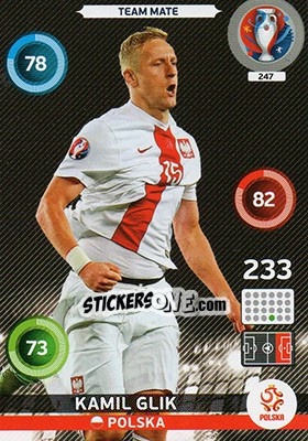 Cromo Kamil Glik - UEFA Euro France 2016. Adrenalyn XL - Panini