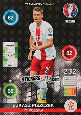 Sticker Lukasz Piszczek - UEFA Euro France 2016. Adrenalyn XL n. 248 - Panini