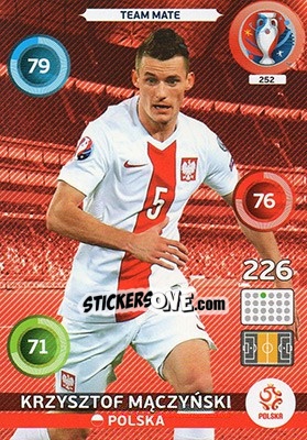 Sticker Krzysztof Mączyński - UEFA Euro France 2016. Adrenalyn XL n. 252 - Panini