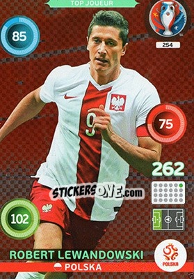 Sticker Robert Lewandowski - UEFA Euro France 2016. Adrenalyn XL n. 254 - Panini