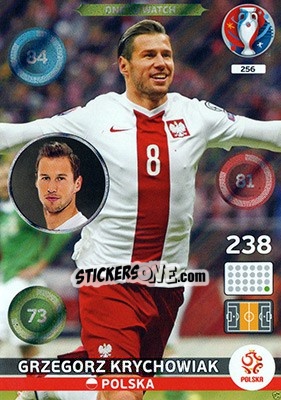 Sticker Grzegorz Krychowiak - UEFA Euro France 2016. Adrenalyn XL n. 256 - Panini