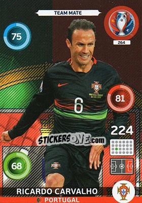 Sticker Ricardo Carvalho - UEFA Euro France 2016. Adrenalyn XL n. 264 - Panini
