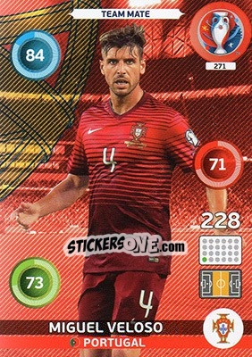 Sticker Miguel Veloso - UEFA Euro France 2016. Adrenalyn XL n. 271 - Panini