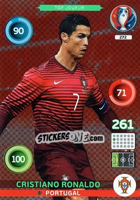 Sticker Cristiano Ronaldo - UEFA Euro France 2016. Adrenalyn XL n. 272 - Panini