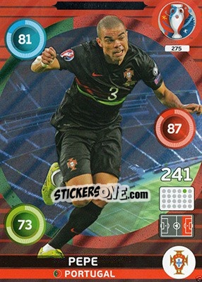 Sticker Pepe - UEFA Euro France 2016. Adrenalyn XL n. 275 - Panini