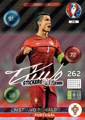 Sticker Cristiano Ronaldo - UEFA Euro France 2016. Adrenalyn XL n. 276 - Panini