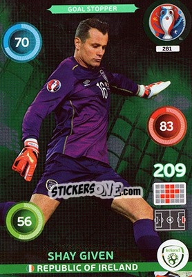 Sticker Shay Given - UEFA Euro France 2016. Adrenalyn XL n. 281 - Panini