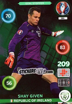 Sticker Shay Given - UEFA Euro France 2016. Adrenalyn XL - Panini