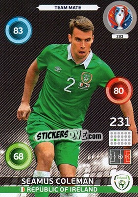 Sticker Séamus Coleman - UEFA Euro France 2016. Adrenalyn XL n. 283 - Panini