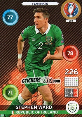 Sticker Stephen Ward - UEFA Euro France 2016. Adrenalyn XL n. 284 - Panini