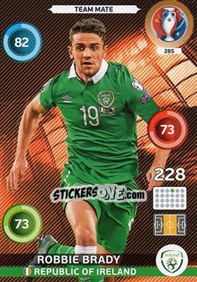 Sticker Robbie Brady - UEFA Euro France 2016. Adrenalyn XL n. 285 - Panini