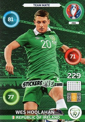 Sticker Wes Hoolahan - UEFA Euro France 2016. Adrenalyn XL - Panini